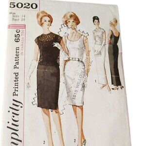 1960s Vintage Sewing Pattern A Slim Cocktail Dress Or Evening Gown With Over Top